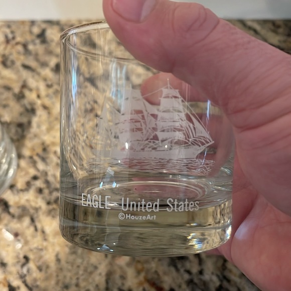 Ship Glass eagle United States Whiskey Rocks Houze Art - Picture 3 of 3